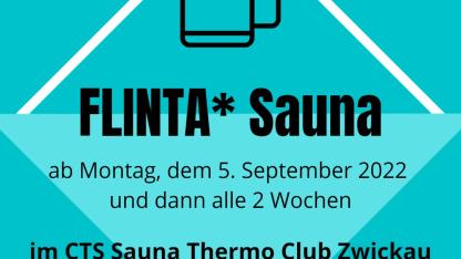 FLINTA*-Saune ab 5. September 2022 im CTS Sauna Thermo Club Zwickau